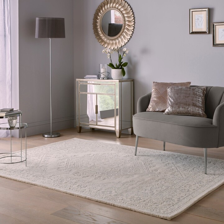 Dunelm Traditional Lux Wool Rug Cream ShopStyle