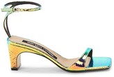 Thumbnail for your product : Sergio Rossi Snakeskin-Embossed Patent Leather Sandals