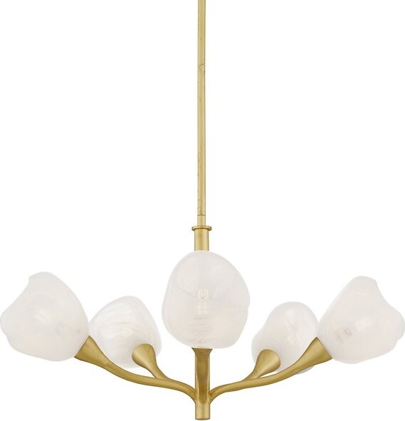 Quoizel Adelyn Chandelier in Gold, Size: 5 light