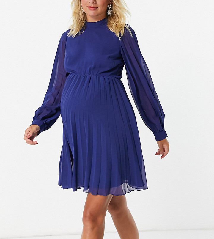 ASOS DESIGN Maternity Blouson-Sleeve Mini Dress with Floral