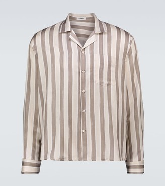 COMMAS Striped silk-cotton shirt - ShopStyle