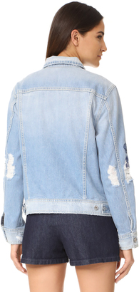 7 For All Mankind Boyfriend Jacket with Blue Roses