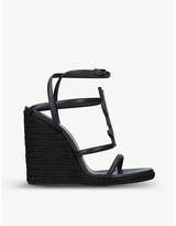 Thumbnail for your product : Saint Laurent Cassandra 105 leather wedge espadrilles sandals