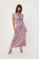Thumbnail for your product : Nasty Gal Womens Polka Dot Print Cowl Maxi Dress