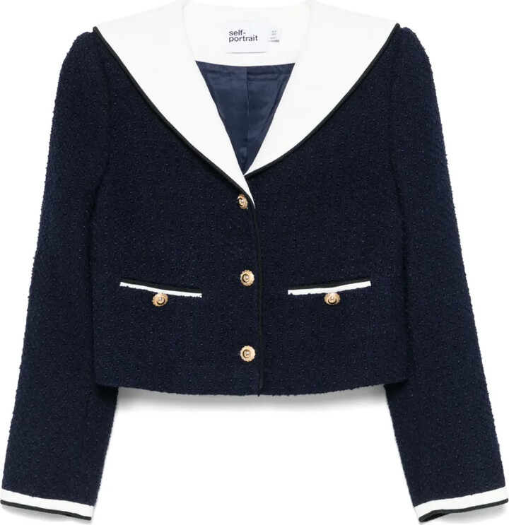 Self-Portrait Bouclé Cropped Jacket