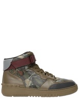 Thumbnail for your product : Valentino Rock Be Leather & Canvas Hi Top Sneakers