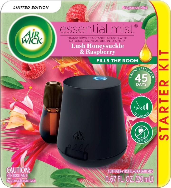 Air Wick Essential Mist Lush Honeysuckle and Raspberry Starter Kit