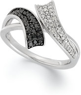 Thumbnail for your product : Sterling Silver Ring, Black (1/6 ct. t.w.) and White Diamond (1/10 ct. t.w.) Bypass Ring