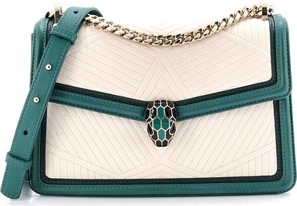 Pre-Owned Bvlgari Small Serpenti Forever Shoulder Bag Quilted Leather