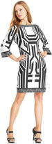 Thumbnail for your product : ECI Boat-Neck Printed Shift Dress