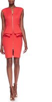 Thumbnail for your product : Ted Baker Jamthun Zip-Front Peplum Dress, Dark Orange
