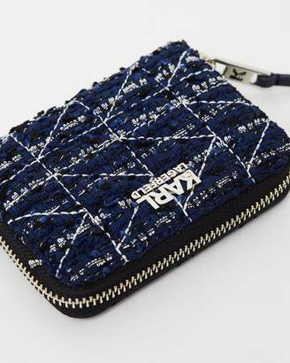 Karl Lagerfeld Paris K/Kuilted Tweed Small Zip Wallet