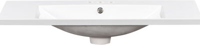 36" Bathroom Basin Sink - Resin Vanity Top. 3 Faucet Holes, White. 36.68in Depth, 17.53in Width, 6.54in Height, 27.67lb. Water- Surface Single Materia