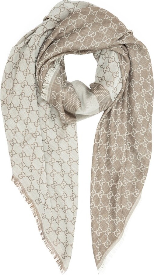 Gucci Logo Jacquard Frayed Edge Scarf - ShopStyle Scarves & Wraps