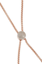 Thumbnail for your product : Monica Vinader Baja rose gold-plated, emerald and diamond bracelet