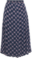 Thumbnail for your product : MICHAEL Michael Kors Pleated Checked Georgette Skirt