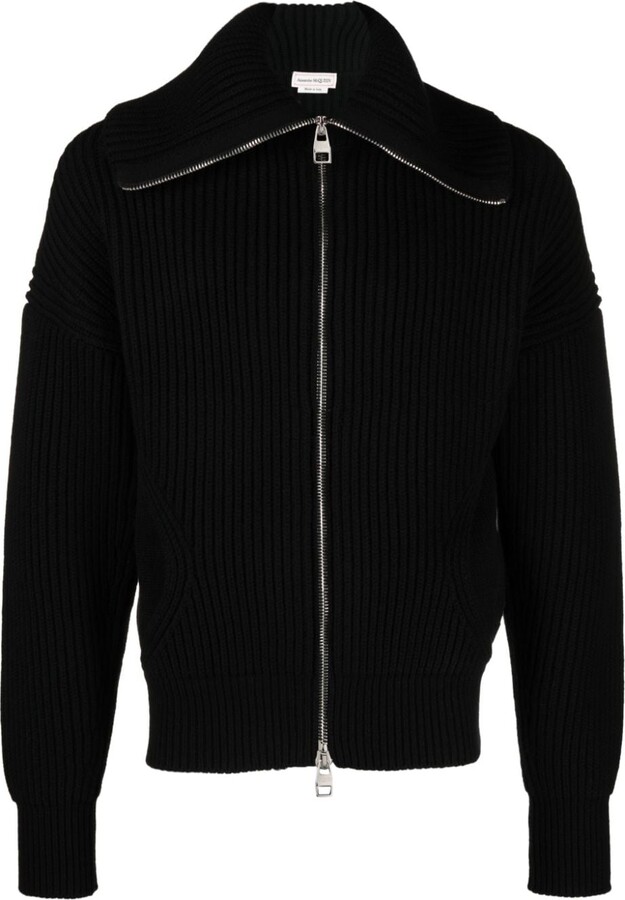 Mens Black Zip Cardigan Sweater | ShopStyle CA