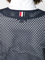 Thumbnail for your product : Thom Browne Athletic Mesh Crew Neck Cardigan