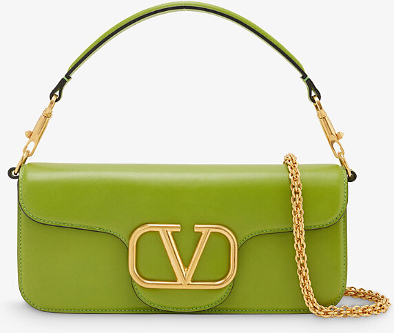 Valentino Garavani Small Vsling Handbag In Raffia With Chevron