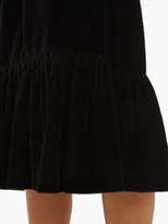 Thumbnail for your product : Comme des Garçons Comme des Garçons Gathered-hem Velvet Skirt - Black