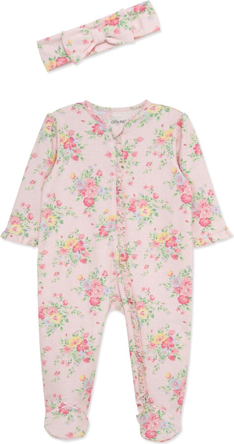 Bouquet Floral Footie & Headband Set