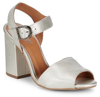 gray block heel sandals