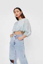 Thumbnail for your product : Nasty Gal Womens Petite Puff Sleeve Cropped Blouse - Green - 8