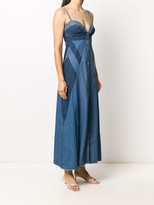 Thumbnail for your product : Diesel Contrast-Panel Bustier Denim Maxi-Dress