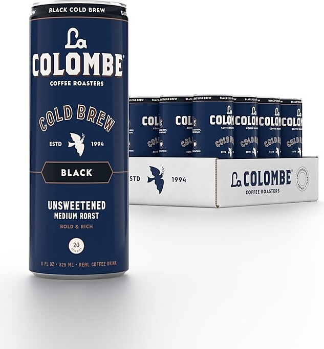 La Colombe Coffee La Colombe Caffeinated Cold Brew Coffee, Black, Medium Roast, 11 oz., 12/Carton (PPPURC1205)