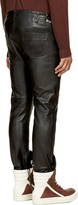 Thumbnail for your product : Rick Owens Black Leather Silver Zip New Aircut Trousers