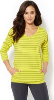 Thumbnail for your product : New York and Company Love, NY&C Collection - French Terry Striped Pullover