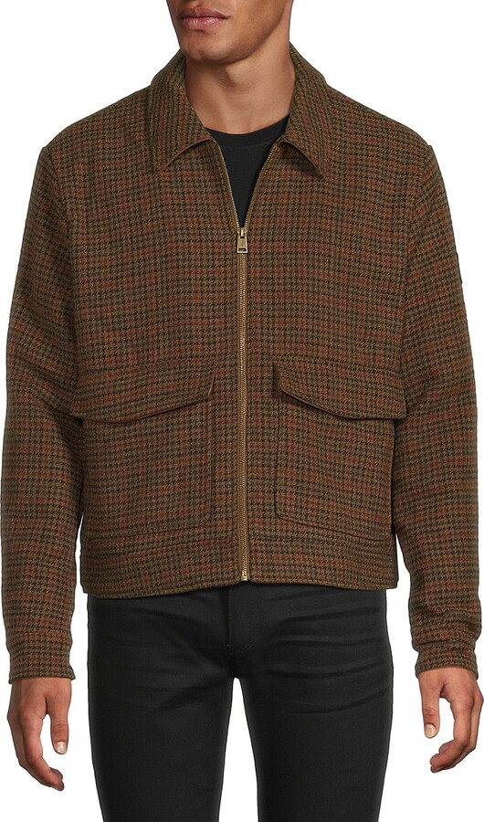 Hunter Plaid Wool-Blend Zip Jacket