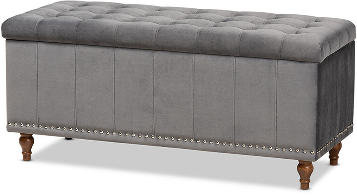 Baxton Studio Kaylee Button-Storage Ottoman Bench