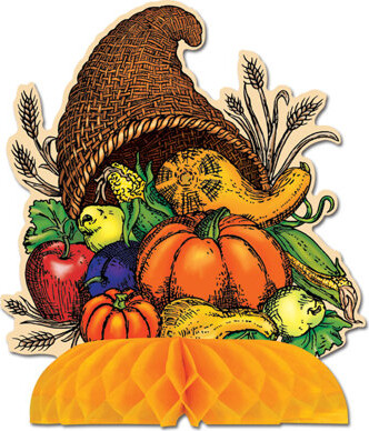 1 Piece Fall/Thanksgiving Cornucopia Centerpiece