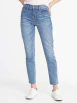 Thumbnail for your product : Old Navy Mid-Rise Raw-Hem Straight Ankle Jeans for Women