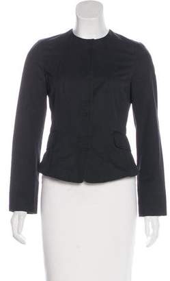 Burberry Collarless Snap-Front Jacket