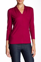 Thumbnail for your product : Lafayette 148 New York Pleated V-Neck Wool Blend Blouse