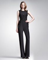 Thumbnail for your product : Elie Saab Sleeveless Embellished Jumpsuit, Black