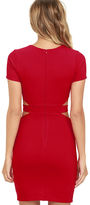 Thumbnail for your product : Lulus Feeling the Heat Red Cutout Bodycon Dress