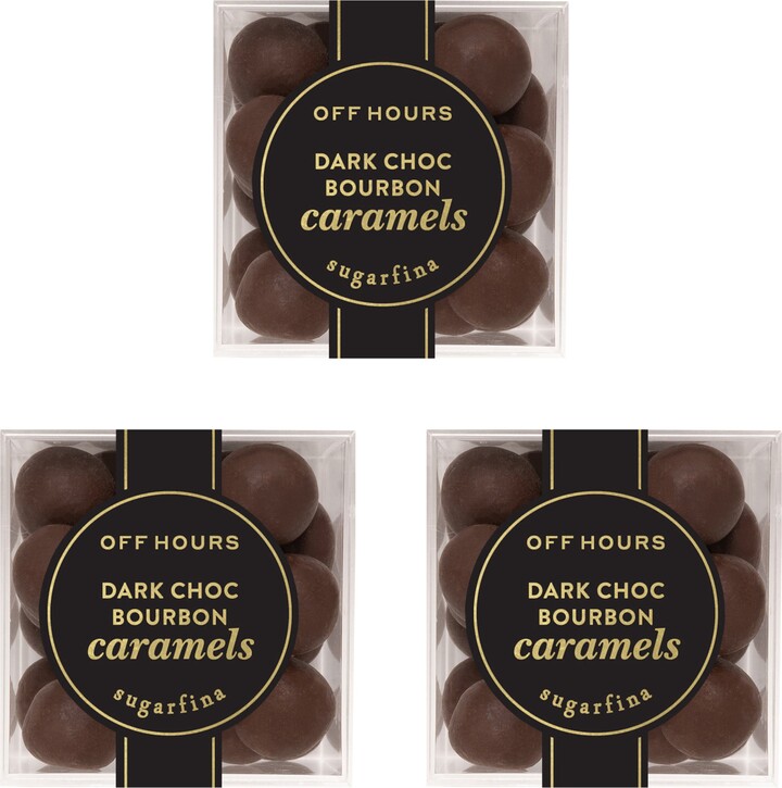 sugarfina Dark Chocolate Bourbon Caramels Set of 3 Candy Cubes