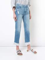 Thumbnail for your product : Paige ruffle trim straight leg jeans