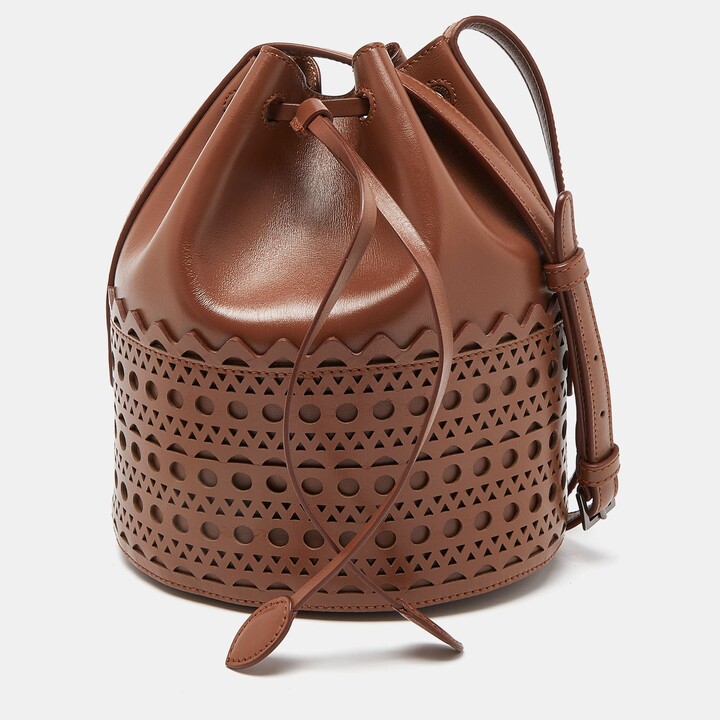 Alaia Leather Drawstring Bucket Bag ShopStyle