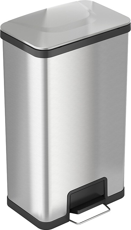 iTouchless Stainless Steel Step Trash Can, Silver, 18 gal. (PC18SN)
