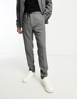 ASOS DESIGN smart skinny pants in pin dot texture in black - part of a set