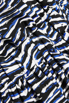 Thumbnail for your product : Just Cavalli Pleated Zebra-Print Stretch-Jersey Mini Dress