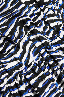 Just Cavalli Pleated Zebra-Print Stretch-Jersey Mini Dress