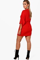 Thumbnail for your product : boohoo Plus Knot Detail 3/4 Sleeve Dress