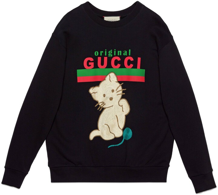 Gucci "Original sweatshirt with kitten - ShopStyle