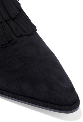 Sergio Rossi Carla Fringed Suede Ankle Boots