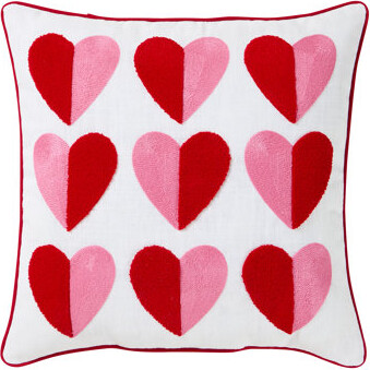 Hallmark 18" x 18" Multicolor Heart Cotton Slub Decorative Pillow